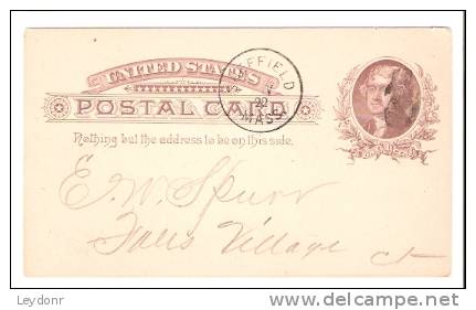 Postal Card Jefferson 1 Cent PC4 - Sheffield, MASS - ...-1900