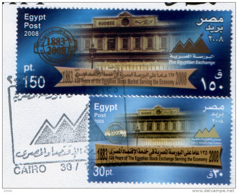 EGYPT / 2008 / CAIRO & ALEX. STOCK EXCHANGES / VF FDC / 3 SCANS . - Brieven En Documenten