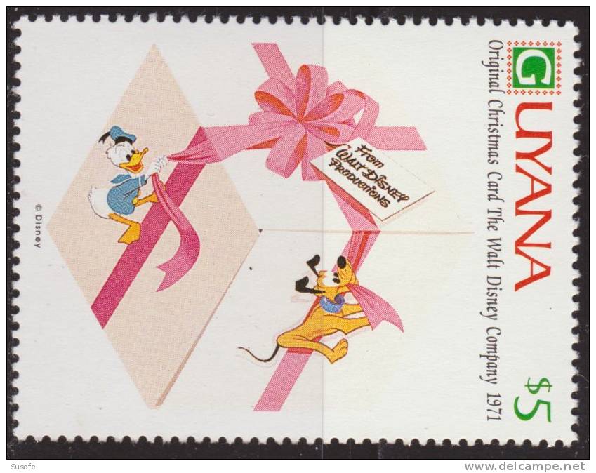 Guyana 1991 Scott 2472 Sello ** Walt Disney Tarjetas De Felicitacion Originales De 1971 5$ Stamps Timbre Briefmarke - Disney