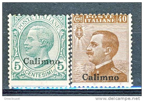 Calimno, Isole Egeo 1912  SS. 45 N. 2 C. 5 Verde + N. 6 C. 40 Bruno MNH Cat. € 15 - Ägäis (Calino)