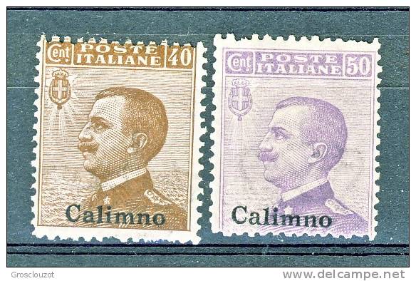 Calimno, Isole Egeo 1912  SS. 45 N. 6 C. 40 Bruno + N. 7 C. 50 Violetto MNH Cat. € 10 - Egée (Calino)