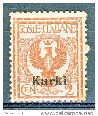 Carchi, Isole Egeo 1912 SS.48 N. 1 C. 2 Rosso Bruno MH Cat. € 10 - Egée (Carchi)