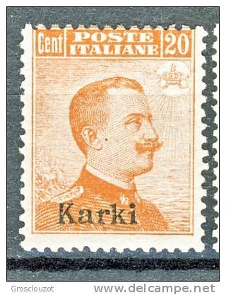 Carchi, Isole Egeo 1917 N. 9 C. 20 Arancio Senza Filigrana MNH Firmato BIONDI Cat. € 550 - Ägäis (Carchi)