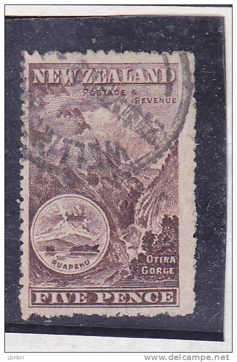 NOUVELLE ZELANDE N° 796 5P BRUN LILAS GORGES D'OTIRA ET MONT RUAPEHU OBL - Usados