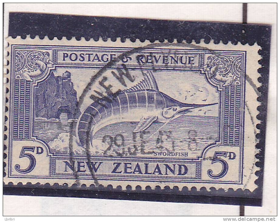 NOUVELLE ZÉLANDE N° 200 5P BLEU VIOLET ESPADON OBL - Used Stamps
