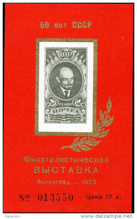 USSR - 1973 - EXHIBITION CARD - LENINGRAD PHILATELIC EXHIBITION 50th ANNIVERSARY OF USSR - Local & Private