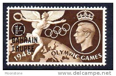 Bahrain, GVI 1948 Olympic Games 1R On 1/- Surcharge, Heavily Hinged Mint (A) - Bahrein (...-1965)