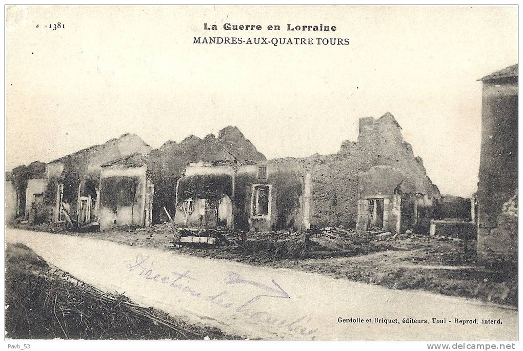 Mandres-aux-quatre-Tours (Domèvre-en-Haye) : Première Guerre Mondiale 1914-1918 WWI - Domevre En Haye