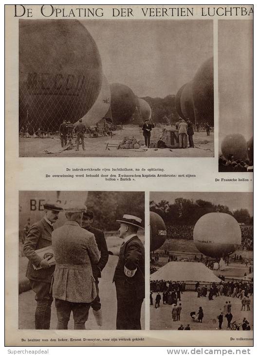 Extrait De Journal * 1921 * COUPE  GORDON BENNET POUR BALLONS (Armbruste - Demuyter - Labrousse - Bienaimé - 3 Pages - Montgolfières