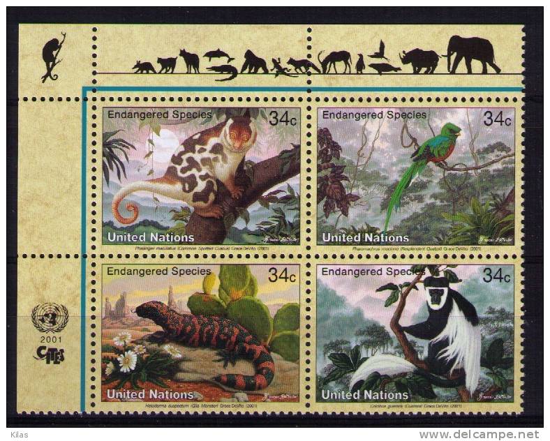 UNITED NATIONS,  NEW YORK   Endangered Species - Unused Stamps