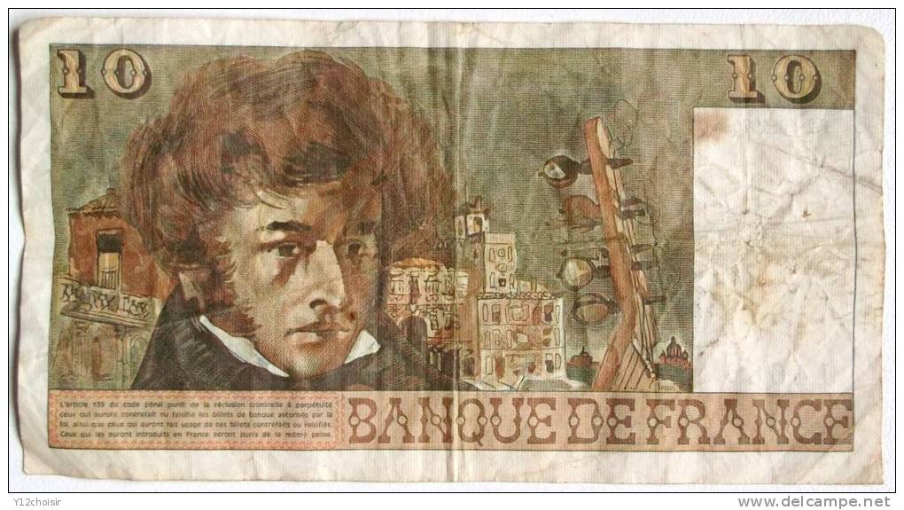 UN BILLET 10 DIX FRANCS 1975 FRANCAIS HECTOR BERLIOZ BANQUE DE FRANCE - 10 F 1972-1978 ''Berlioz''