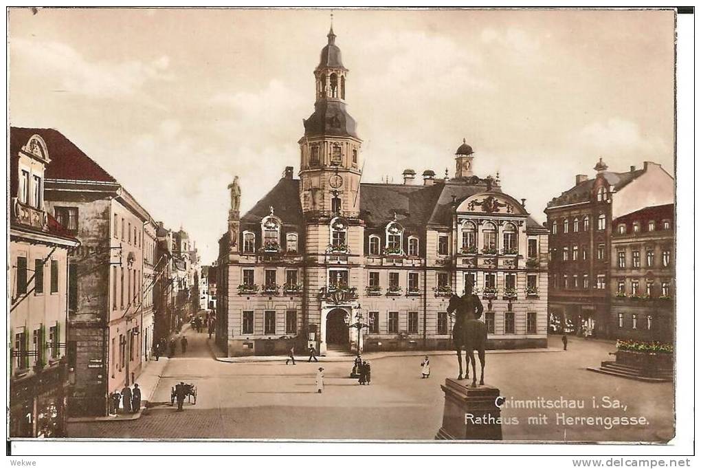 S067 / Seltene Fotokarte Vom Rathausplatz, Crimmitschau - Crimmitschau