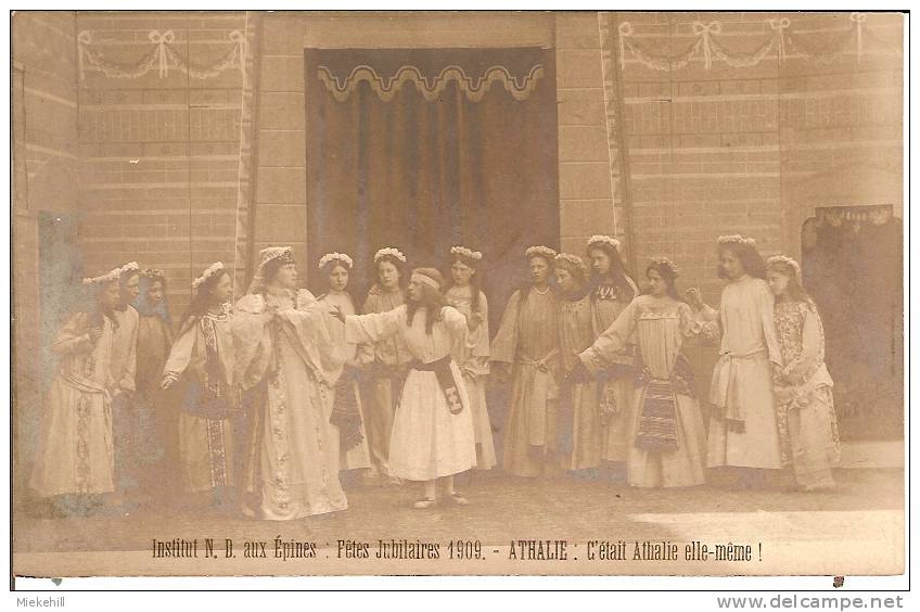 EEKLO-INSTITUT N.D. AUX EPINES-FETES JUBILAIRES 1909-REPRESENTATION ATHALIE DE RACINE - Eeklo