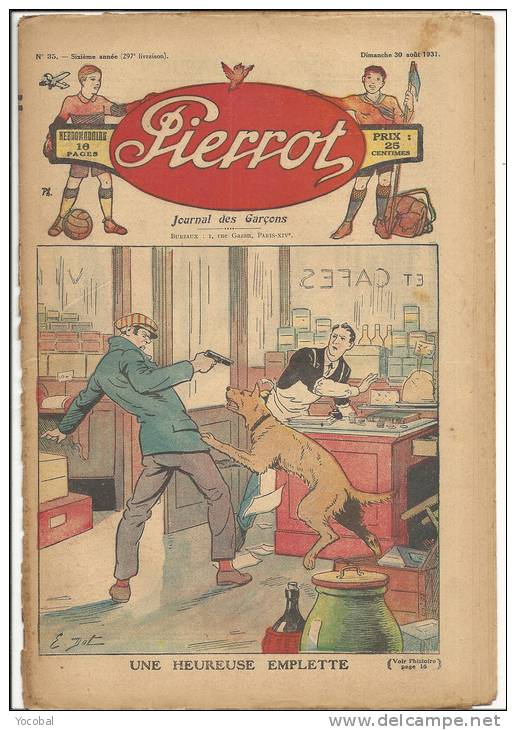 Revue Junior, "Pierrot" - Journal Des Garçons - N° 35 -  30/08/1931 - Frais De Port France : &euro; 1.60 - Autres & Non Classés
