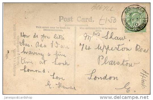 SWAN ISLAND - LOCH LOMOND Real Photo Postcard With Arrochar Dumbartonshire Postmark - Dunbartonshire