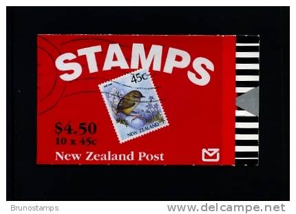 NEW ZEALAND - 1991  $ 4.50 BOOKLET  ROCK WREN RED COVER  ROMAN I AT BACK  MINT NH - Carnets