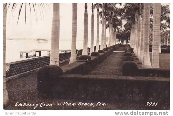 Florida Palm Beach Embassy Club 1945 Real Photo RPPC - Palm Beach