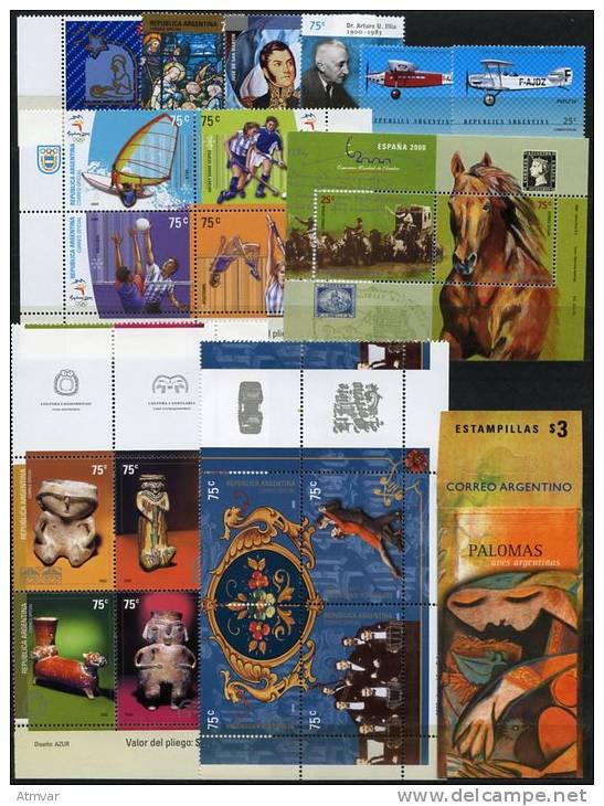 AR1205. ARGENTINA / ARGENTINE (2000) - Mint Sets, Sheets / Séries, Feuillets - Neufs - Nuovi