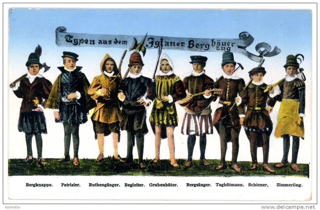 Iglau, Jihlava, Iglauer Berghäuerzug, Typen, Tracht, Costum,17.6.1942 - Tschechische Republik