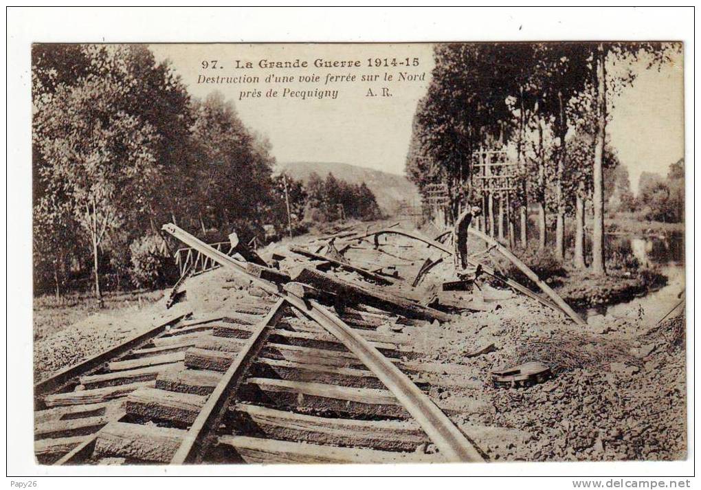 Cpa Pecquigny Destruction D'une Voie Ferrée - Picquigny