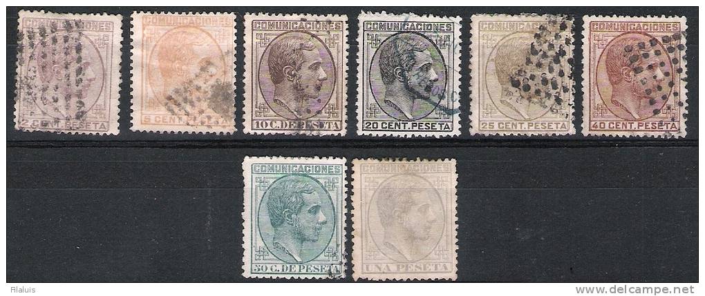 01754 España Edifil 190 - 197 O / (*) Cat. Eur. 581,-   ¡OPORTUNIDAD! - Usados