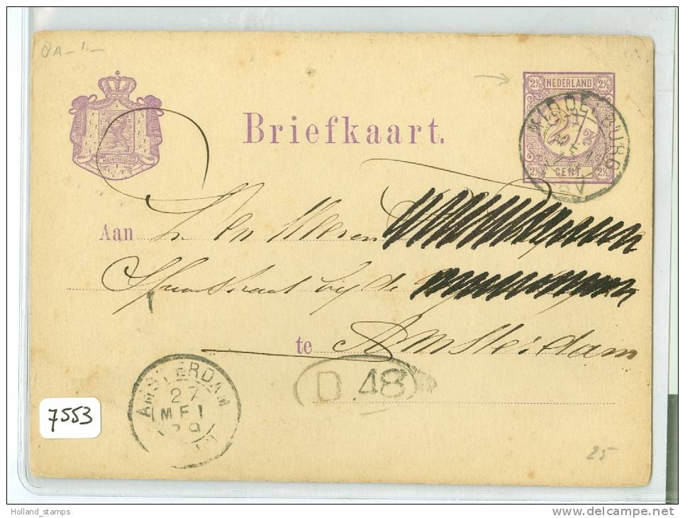 HANDGESCHREVEN BRIEFKAART Uit 1879 Van MIDDELBURG Naar AMSTERDAM * VOORDRUK NVPH Nr. 33  (7553) - Interi Postali