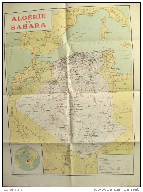 Carte/ALGERIE Et SAHARA/ Délégation Générale Du Gouvernement En Algérie/Fournié Géographe/1960    PGC42 - Cartes Routières