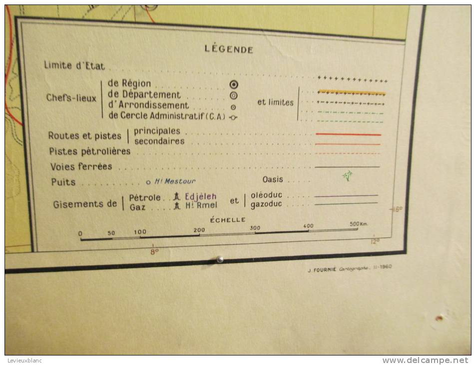 Carte/ALGERIE Et SAHARA/ Délégation Générale Du Gouvernement En Algérie/Fournié Géographe/1960    PGC42 - Cartes Routières