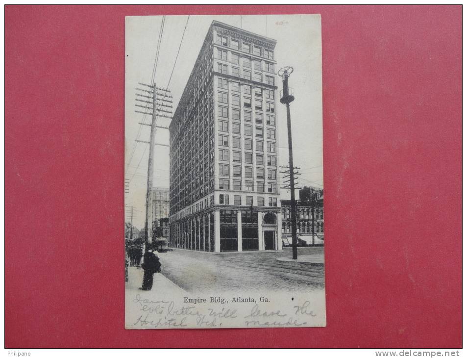 > GA - Georgia > Atlanta   Empire Building 1907 Cancel Stamp Fell Off    Ref  930 - Atlanta