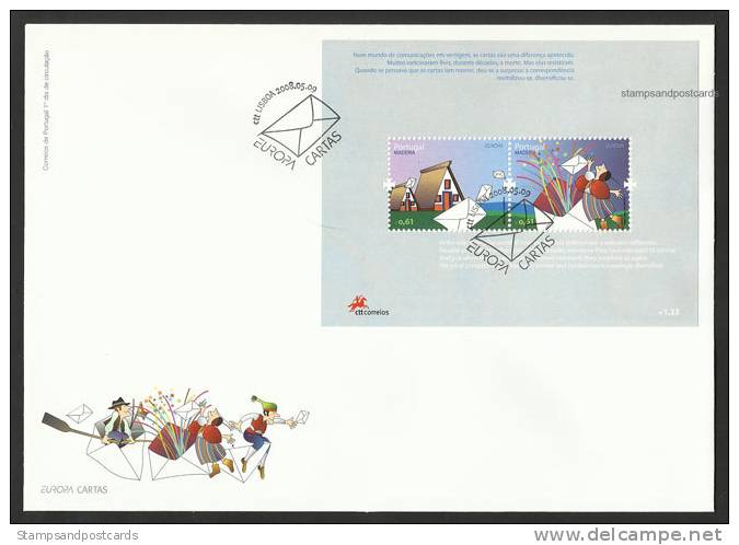 Europa CEPT 2008 Madère Portugal FDC Avec Bloc Baleine Madeira Portugal FDC With Souvenir Sheet - 2008