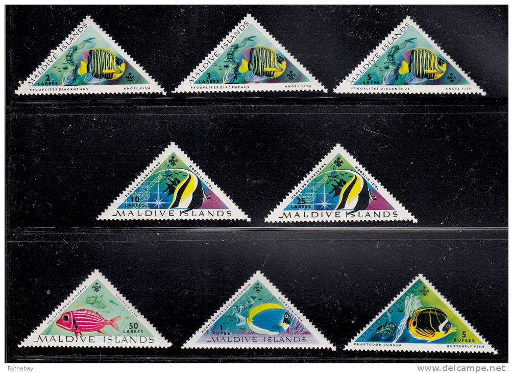 Maldives MH Scott #109-#116 Set Of 8 Triangles Tropical Fish - Maldives (...-1965)