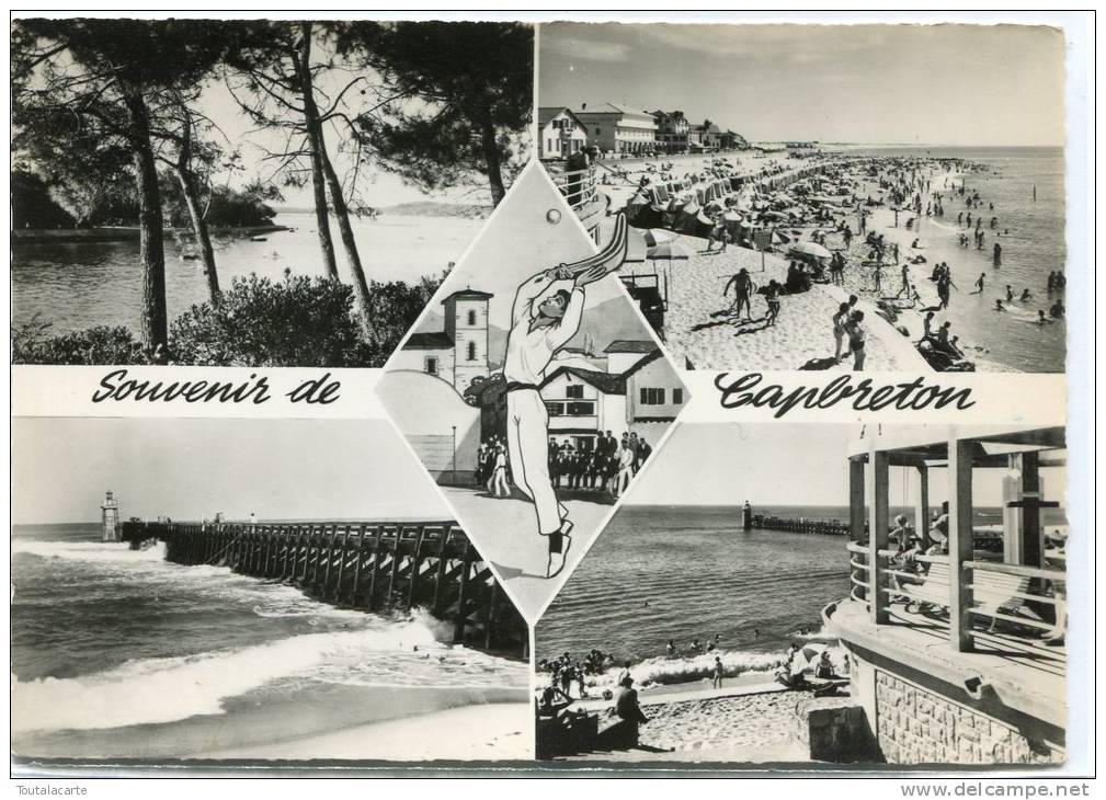 CPSM 40 SOUVENIR DE CAPBRETON MULTI VUES   Grand Format 15 X 10,5 - Capbreton