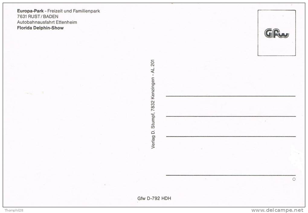 EUROPA-PARK - Freizet Und Familienpark - RUST/BADEN - Florida Delphin-Show - 2 Scans - Altri & Non Classificati