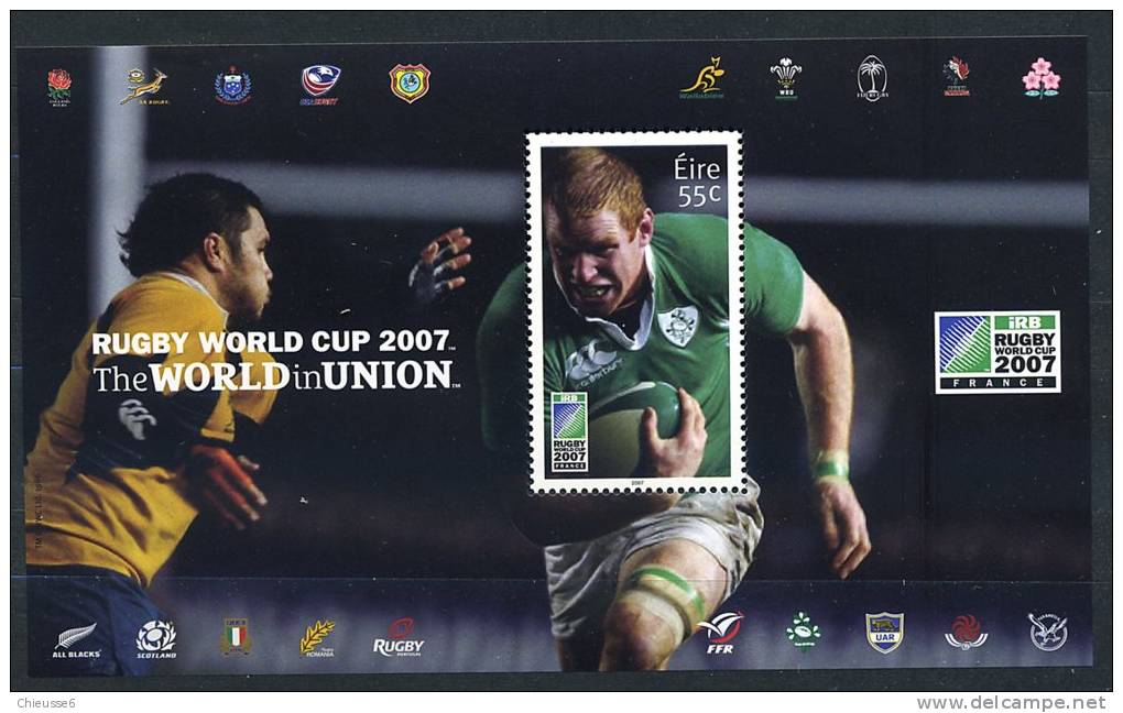 Lot 180 - B 12 - Irlande** Bloc N° 72 - Coupe Du Monde De Rugby (joueur) - Blocks & Sheetlets
