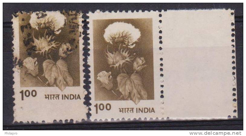 INDE  ERREUR    FLEURS COTON  Yvert N°629  OBL.   Réf  3541 - Abarten Und Kuriositäten