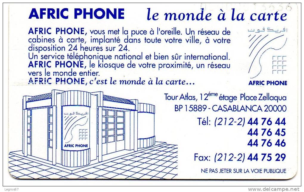 CARTE AFRIC PHONE MAROC	100 UNITES - Morocco