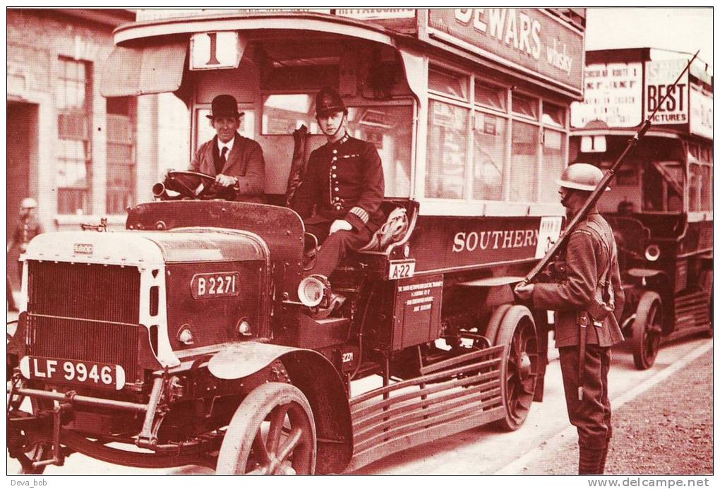 Postcard LGOC Southern Bus General Strike 1926 Soldier Nostalgia - Grèves