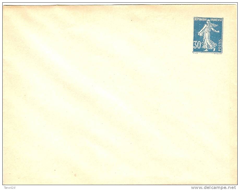 LPP12 - FRANCE - EP ENVELOPPE SEMEUSE CAMEE 30c IMPRESSION FAIBLE DU FILET DE GAUCHE - Standard Covers & Stamped On Demand (before 1995)