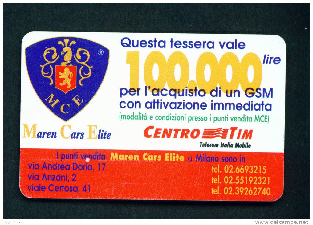 ITALY - Autostrada (Motorway) Toll Card As Scan - Automobili