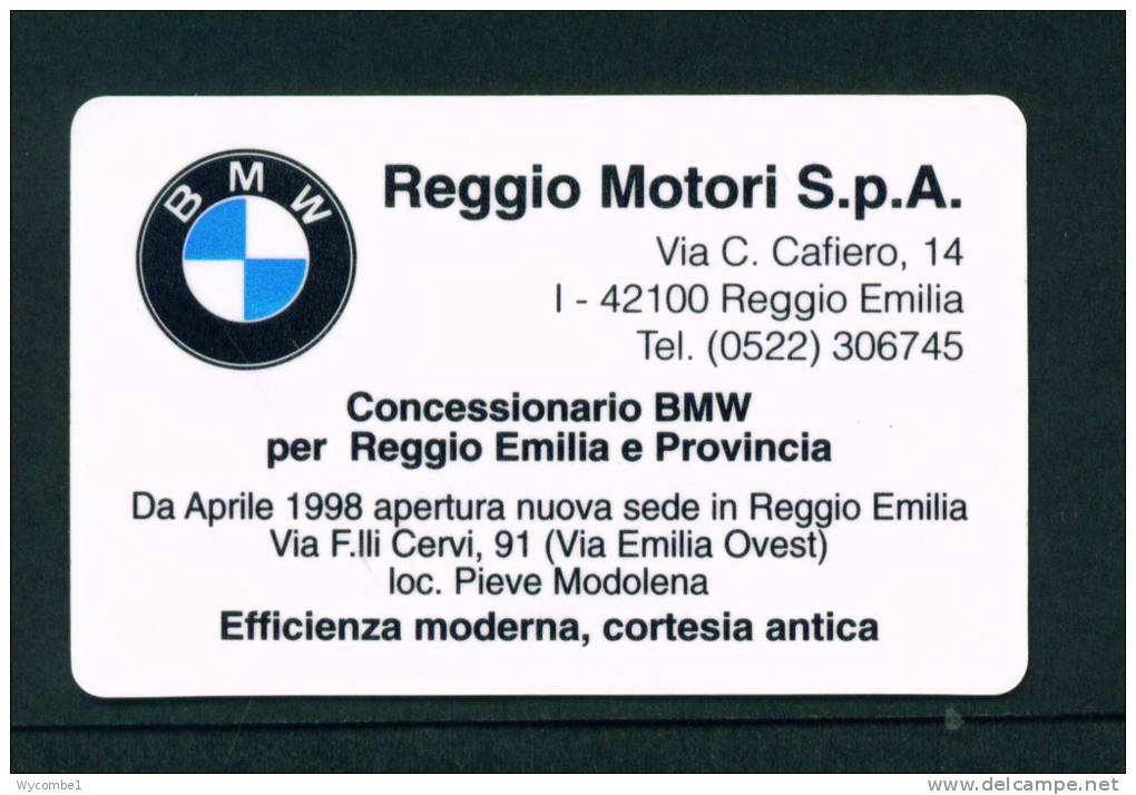 ITALY - Autostrada (Motorway) Toll Card As Scan - Coches