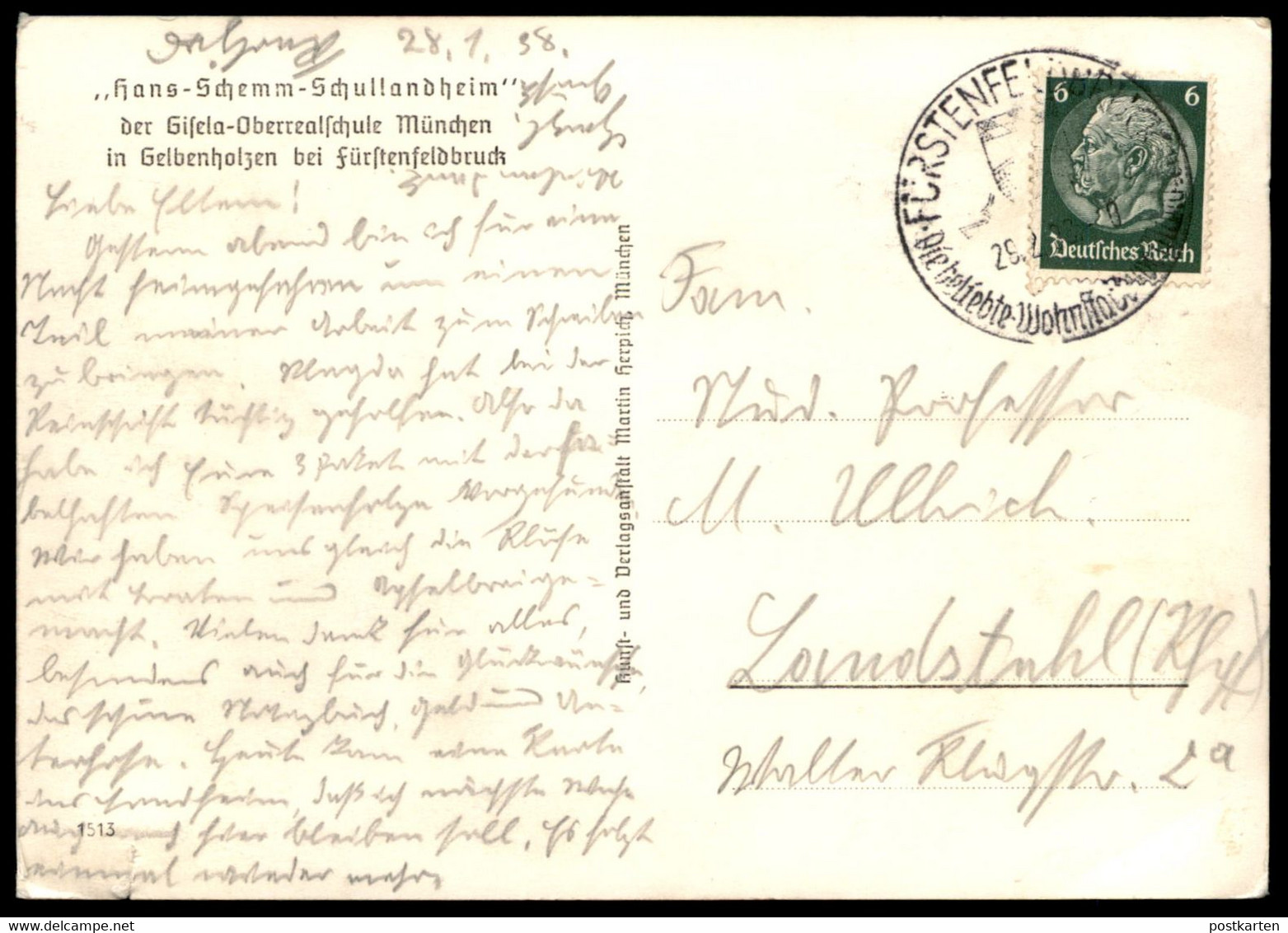 ALTE POSTKARTE GELBENHOLZEN FÜRSTENFELDBRUCK HANS SCHEMM-SCHULLANDHEIM DER GISELA-OBERREALSCHULE MÜNCHEN Postcard Cpa - Fuerstenfeldbruck