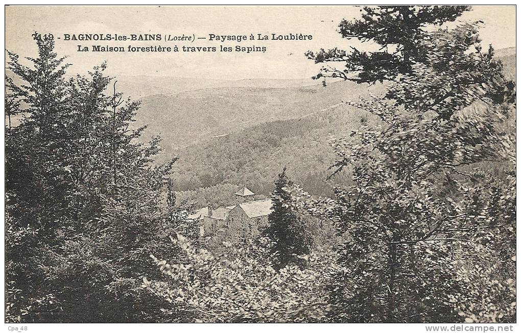 Lozère- Bagnols-les-Bains -Paysage à La Loubière, La Maison Forestière à Travers Les Sapins. - Autres & Non Classés