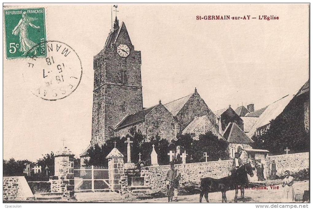 Saint-Germain-sur-Ay - L'Eglise [1937/S50] - Autres & Non Classés