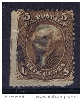 USA:1861 Scott 76 Used,  1 Side Imperforated - Used Stamps