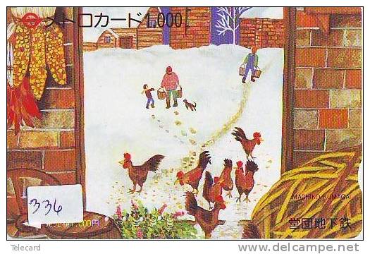 Carte Prépayée Japon * OISEAU * COQ * POULE  * HAHN  (336) ROOSTER Bird Japan Prepaid Card * Karte - Gallinaceans & Pheasants