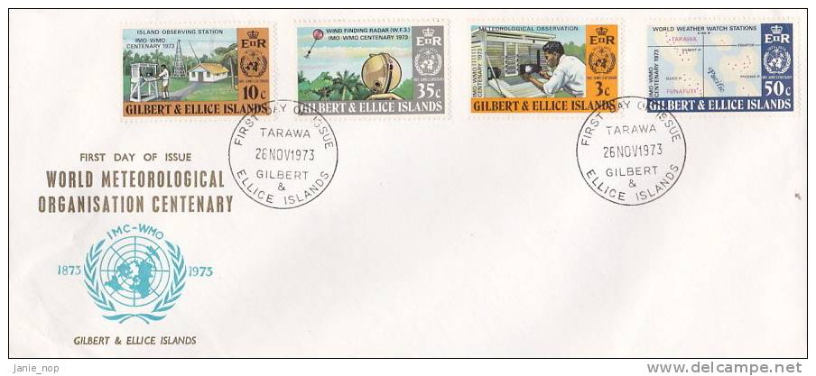 Gilbert & Ellice Islands 1973 World Meteorological Organisation FDC - Gilbert & Ellice Islands (...-1979)