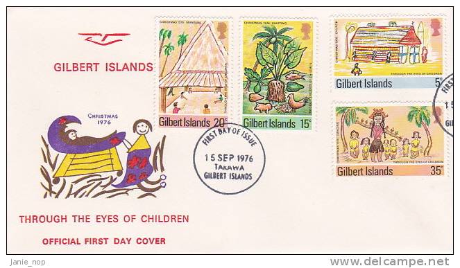 Gilbert Islands 1976 Christmas FDC - Gilbert & Ellice Islands (...-1979)