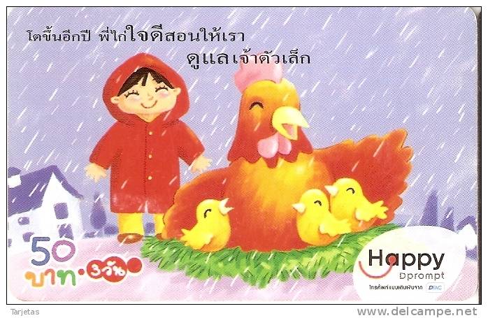 TARJETA DE TAILANDIA DE UNA GALLINA (COQ) GALLO - Gallináceos & Faisanes