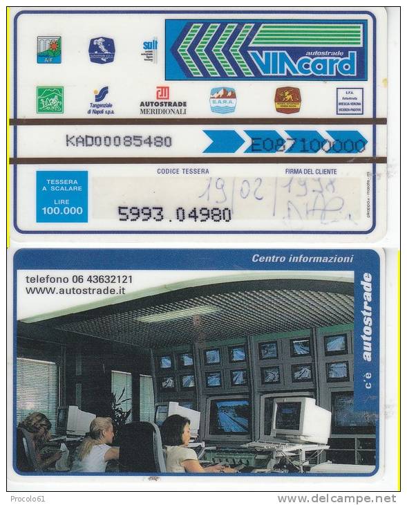 VIACARD 100.000 100000 Lire Us. CENTRO INFORMAZIONI - Andere & Zonder Classificatie