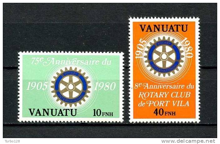 VANUATU 1980  N° 609/610 **  Neufs,  Ier Choix. Sup. Cote: 1.60 €  (Rotary International. Emblème "Français") - Vanuatu (1980-...)